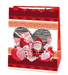 Antella Пакет подарочный бумажный 26х32х13 L Дед Мороз и снеговик